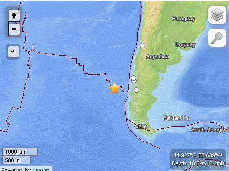 智利海域6.8級地震本土無震感據(jù)稱不會引發(fā)海嘯